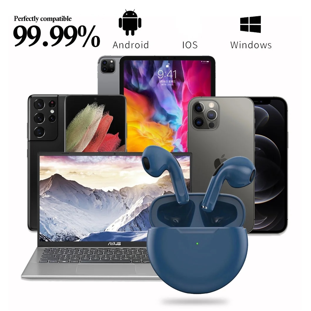 Original Pro6 tws Wireless bt headset 5.0 Bluetooth Earphones Sport Earbuds Smart touch Music Headset For all smartphones