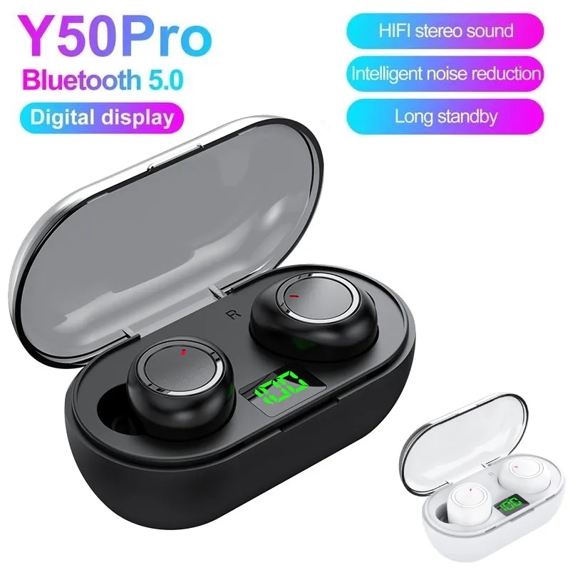 Y50 TWS Wireless Headphones Earphones Bt Touch Control Noise Reduction Stereo Waterproof Earbuds Headsets With Microphone