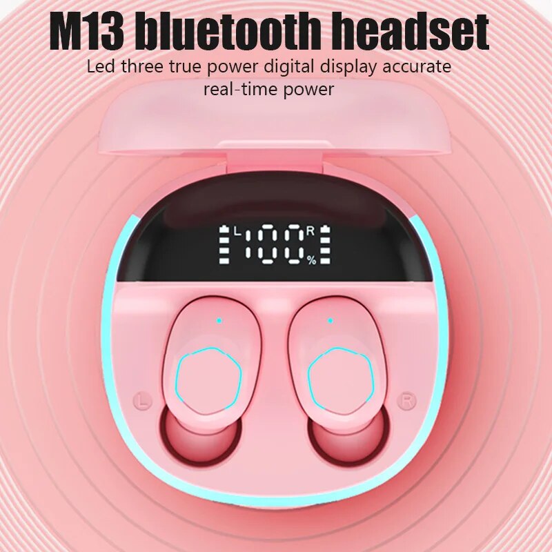 M13 NEW TWS Wireless Earbud Bt 5.2 Earphone In Ear HiFi Stereo Earphone With Mic Waterproof Earplugs Bass Music Headset