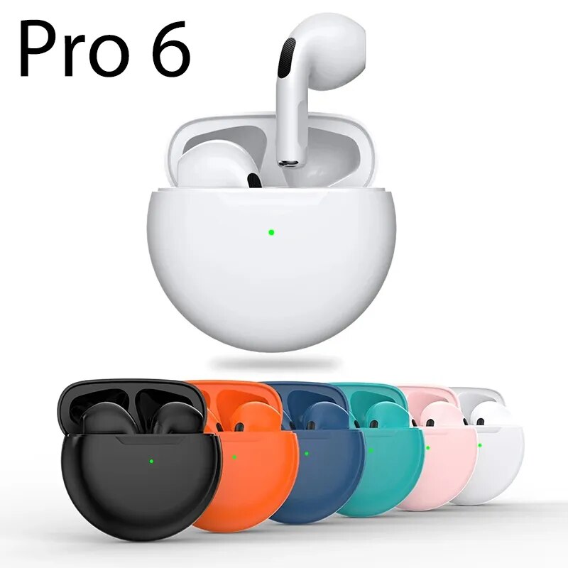 Original Pro6 TWS Touch Control Wireless Headphone Bt 5.0 Earphones Sport Earbuds Music Headset For Iphone Xiaomi phones