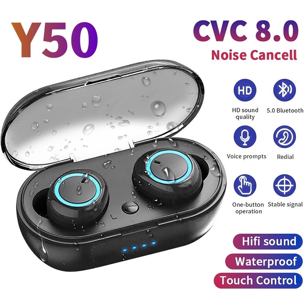 Y50 TWS Fone Bt Earphones 5.2 Wireless headset Touch Control Wireless Bluetooth Headset with Mic Air for phones