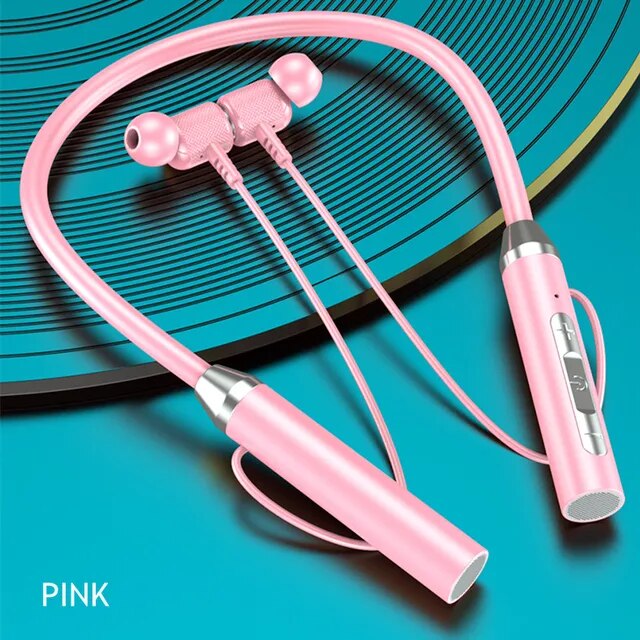 Wireless Headphone Fone Bt 5.0 Neckband Earphones Silicone Hifi Stereo Sports Headset Halter Waterproof Magnetic Earbuds