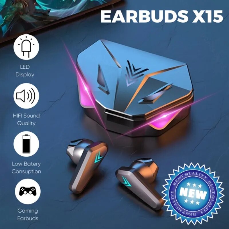 X15 TWS Wireless Earphone 5.3 bt Headphone 65ms Low Latency Earbud Esport Gaming Headset Gamer with Mic For xiaomi iphone