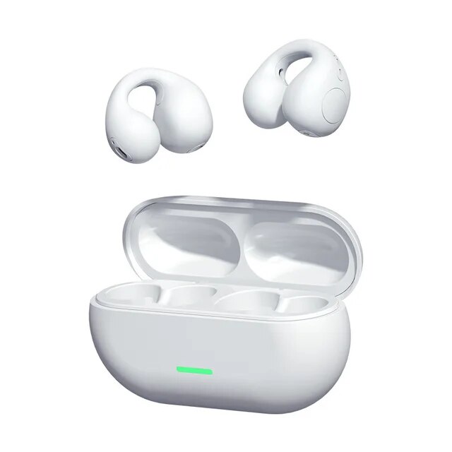 True Bone Conduction Bt Earphones Ear Clip Earring Wireless Headphones with Mic Calling Touch Control Sports Headsets