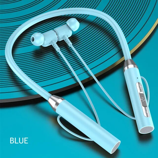 Wireless Headphone Fone Bt 5.0 Neckband Earphones Silicone Hifi Stereo Sports Headset Halter Waterproof Magnetic Earbuds