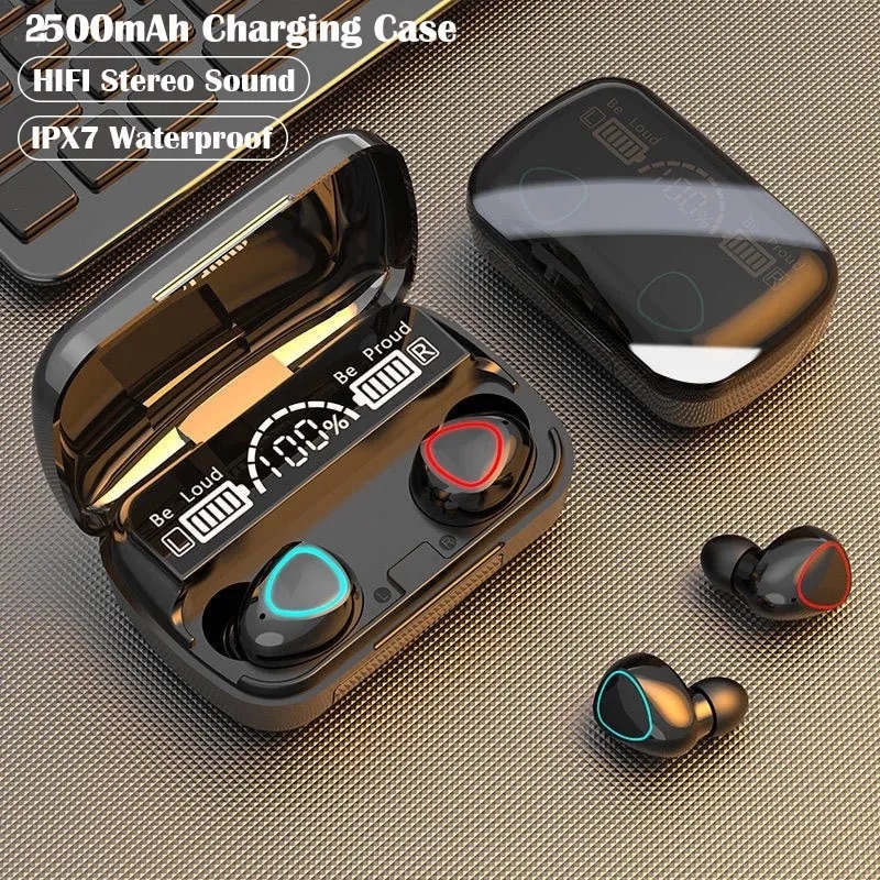 M10 TWS Bt Headphones 3500mAh Charging Box Wireless Earphones With Microphone 9D Stereo Sports Waterproof Earbuds Headset